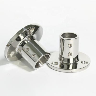 China Marine Boat Fittings 316 Stainless Steel Material Pipe Rack Around Flange Base For Boat for sale