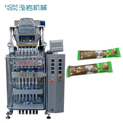 China CE Food HOMYAN Auto Vertical 2 Lanes Cosmetic Powder Pharmaceutical Stick Pouch Packing Machine for sale