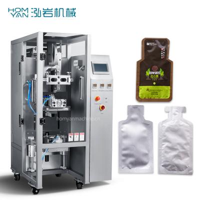 China Automatic Food Irregular Shape Bag Packing Machine Bottle Shape Sachet Black Mud Shampoo Packaging Machine for sale