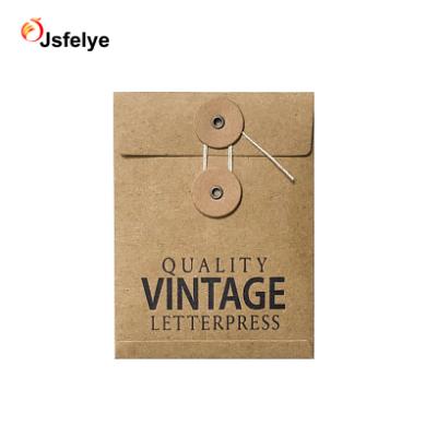 China Business Envelope Customized Printed Envelope And Kraft Paper Envelope With Button And String Closure for sale