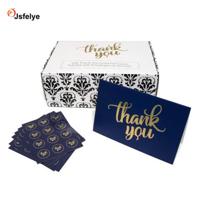 China Business Envelope Thank You Cards Bulk Gold Foil Stickers and White Envelopes 4x6 Inch Blank Note Cards Perfect for Weddings Bridal Showers for sale