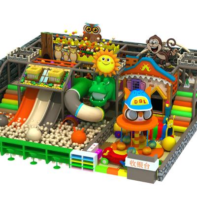 China Spoft Kids Fun Wooden Playground Indoor Playground With Ball Pool for sale