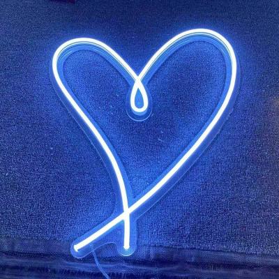 China Restaurants Bar Weddings Party Decoration Heart Shape Custom Acrylic Luminous Lighting Led Neon Sign for sale