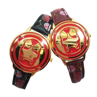 China 2021 New Captain Iron Man Watch Captain Iron Man Spider-Man Super Heroes Cartoon Boys Children's Avengers Watch for sale