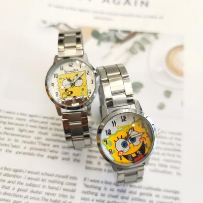 China 2021 New Children's Spongebob Cartoon Children's Boy Girl Dot Quartz Watch for sale