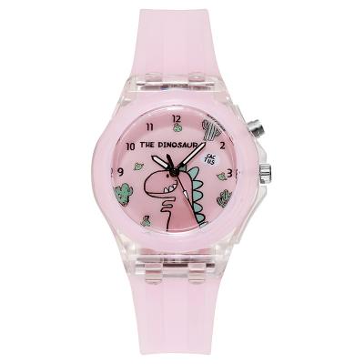 China Children Fashion Silicone Cartoon Luminous Kids Quartz Watches Children Girls Boys Wrist Watch Dinosaur Watch for sale