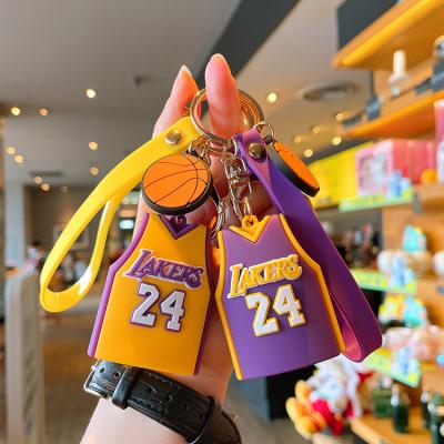 China New 24 Trend Personalized Key Chains Accessories Hanging Car Silicone Tank Top Key Chain Briefcase Gift for sale