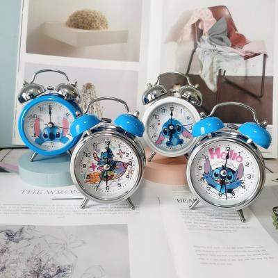 China Cute Stainless Steel Metal Retro Cartoon Stitch New Student Alarm Clock Student Stationery for sale