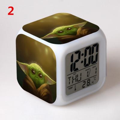 China New Cartoon Cartoon Yoda Alarm Clock Lady Girl Children's Colorful Alarm Clock for sale