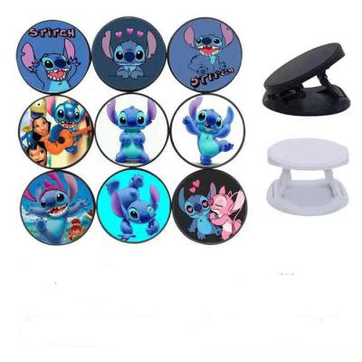 China New Adjustable Height Cartoon Stitch AIRBAG Folding Mobile Phone Holder Student Gifts for sale