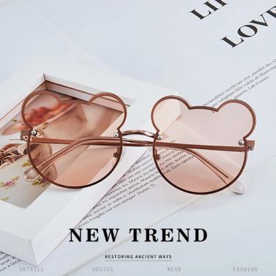 China New cartoon women fashion high grade metal mickey minnie bow sunglasses women wear gifts for sale