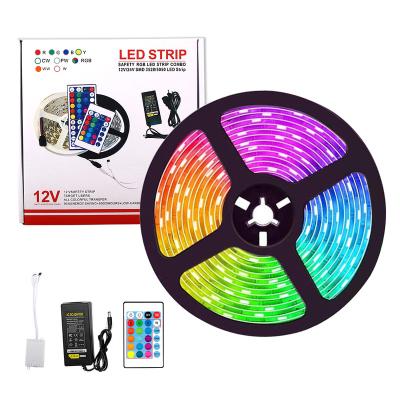 China Yard Garden Led Strip Lights SMD 5050 3528 2835 RGB Infrared 5m High Quality Waterproof 10m IP65 IP20 Remote Control for sale