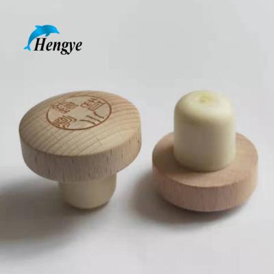 China Wooden stopper for wine bottle Natural Wooden Cork Stopper Wine Bottle Stopper for sale