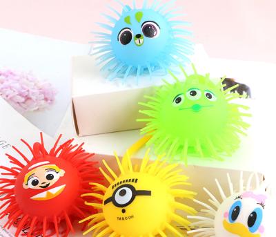 China Low price fruit toys smile face toy elephant colorful fluffy puffer ball soft squishy squishy ball with flashing light for sale