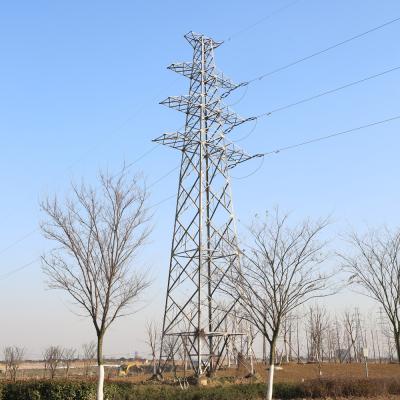 China 220KV 330kV Electric Transmission Line Steel Tower Angle Structures 0.85kN/Sqm for sale