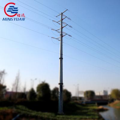 Cina Linea di trasmissione elettrica d'acciaio galvanizzata del circuito 33kv del doppio di Palo della trasmissione di utilità 9m di Palo palo d'acciaio in vendita