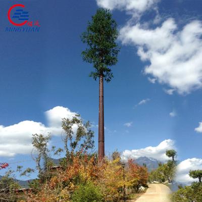 China Disguised Pine Tree Galvanized Gsm Communication Tower Telecommunication Camouflage Monopole Te koop