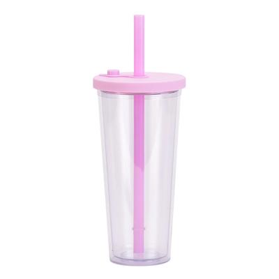 China Popular Customized professional wholesale tumbler plastic drinking sippy cups with straws for sale