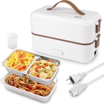 China Sustainable New design leakproof stainless steel 2 compartment electric bento lunch box for kids for sale