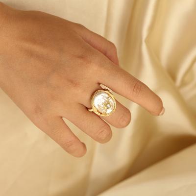 China CLASSIC 18k Gold Plated Classic Natural Freshwater Baroque Pearl Ring Special Anniversary Gift for Women for sale