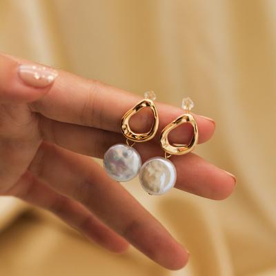 China CLASSIC Factory Wholesale Freshwater Pearl 925 Sterling Silver Earrings Fancy Jewelry Baroque Christmas For Lady for sale