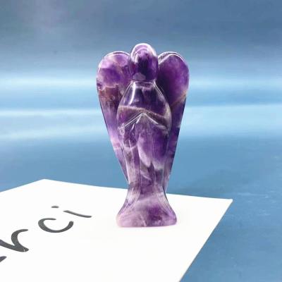 China Europe Natural Crystal Dreamy Amethyst Angel Crystal Gemstone Pray Gift Crystal Crafts For Love Wedding for sale