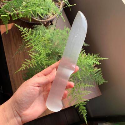 China Europe Natural Hand Carved Selenite Crystal Knife Dagger Crystal Carving Crystal Opens Gifts For Decoration for sale