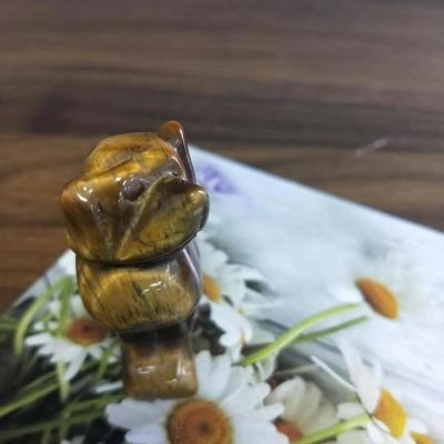 China Wholesale Natural Europe Tiger Eye Carved Dogs Healing Crystal Animals For Decoration for sale