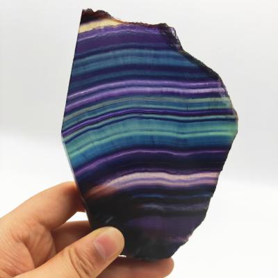 China Wholesale High Quality Natural Rainbow Fluorite Slab Polished Crystal Stone From Europe for sale