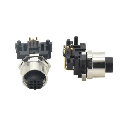 China M12 B Code Automotive Sensors M12 B Code Male And M12 B Code Angle Panel Female Mount Waterproof Connector for sale