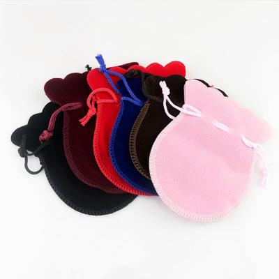 China Jewelry Storage Small Colorful Red-Pink Round Drawstring Bag For Jewelry Packaging for sale