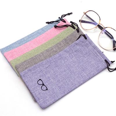 China Custom Drawsting Pocket Sunglass Drawstring Canvas Dust Bag for sale