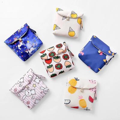 China Small Cute Eco-friendly Cotton Cloth Carry Bag For Women With Button And Customized Cartoon Printing for sale