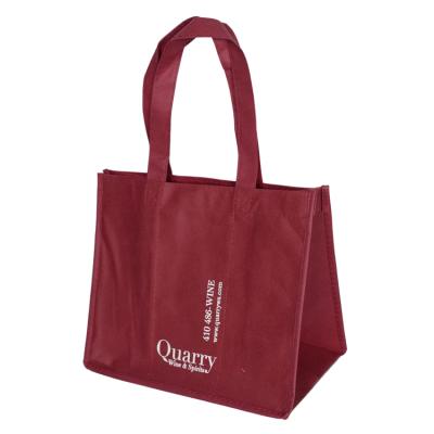 China Eco-fiendly/wholesale recycled/handmade mini wine red color polypropylene shopping bags with logo for sale