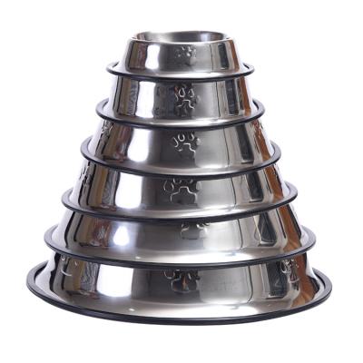 China Amazon Best Seller Wholesale Non Slip Automatic Stainless Steel Dog Bowl With Paw for sale