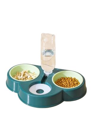 China Non-Automatic Dog Cat Bowls Water and Food Bowl Set Detachable Bowl Automatic Water Dispenser Bottle Pet Feeder for Small or Medium Sized Dogs for sale