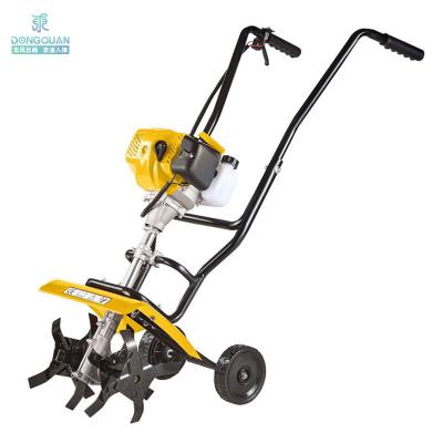 China Agricultural Farms Soil Loosening 52cc Mini Hand Push Power Petrol Garden and Farm Cultivators Mini Power Tiller with 6 Blades for sale