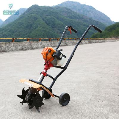 China Mini Farms 52cc Hand Push Power Tiller Petrol Garden and Farm Cultivators Tiller Power Tiller with 6 Blades for sale