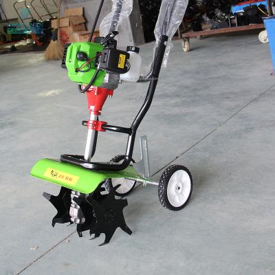 China Cultivate Hand Push Mini Tiller Mini Power Tiller Gasoline Garden and Farm Cultivators Tiller with 6 Blades for sale