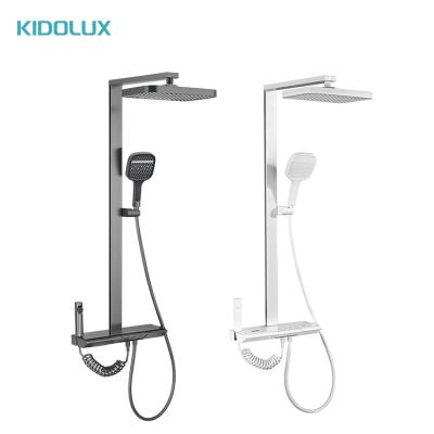 China With Slide Bar Kidolux 2024 Thermostatic Shower Set Digital Display Thermostatic Rain Piano Button Digital Smart Shower Shower Bathroom Set for sale