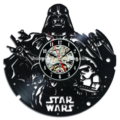 China Modern Cartoon Record Wall Clock Modern Cartoon CD Vinyl CD Vinyl With Silence Movement Quartz Analog 2021 New for sale