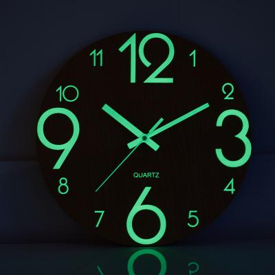 China CREATIVE Luminous Wall Clock Quartz Luminou Night Light Home Decor Non Ticking Dark Glowing Clocks Watch Modern Clock Wall Digits for sale