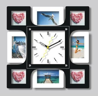 China MDF Wooden Wall Clocks TREE SHAPE CREATIVE PHOTO FRAMES Wooden MDF WALL CLOCKS 3d Picture Living Room Clocks Wall Clock for sale