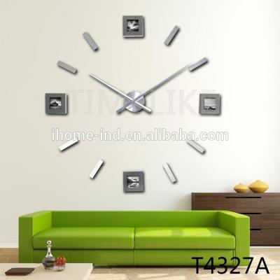 China Modern Luxury Digital Wall Clock Art Watch Photo Frame Clock DIY 3D Creative Large Home Decorative Wall Clock Large Pared Clocks for sale