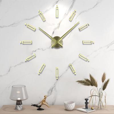 China Creative Wall Clock 2022 Creative Modern Luxury Decorative Nordic Acrylic Sticker Large Wall Clock Decor DIY 3D Home Wall Clocks for sale