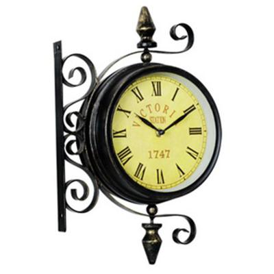 China Double face wall clock retro hallway design luxury digital wall clock CREATIVE antique outdoor garden clock reloj peeled clocks for sale