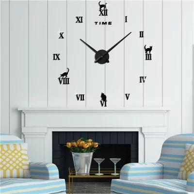 China 3d wall clock large size diy digital wall clock modern luxury creative home decor home art reloj peeled clocks for sale