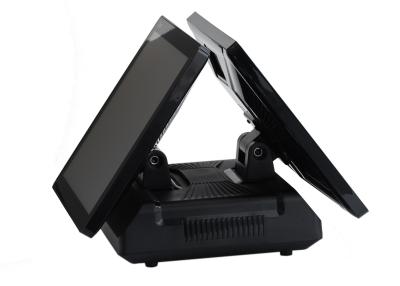 China Two Touch Screen Pos Terminal Point Of Sale Touch Screen Computer Black / White for sale