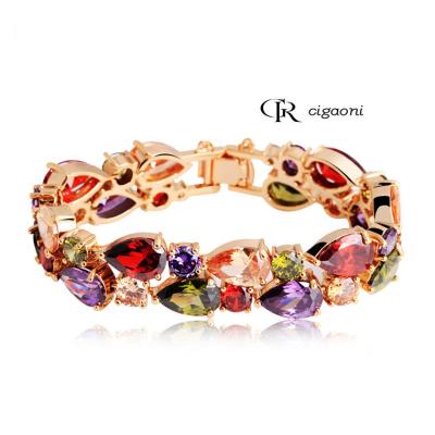 China 2023 FASHION Cigaoni sew on rhinestone colorful chains Zircon fashion jewelry bracelets and fine bracelets women manufacturers for sale