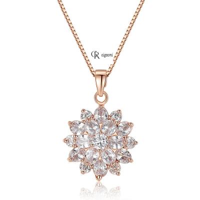 China 2023 Trendy product Zircon flower fashion jewelry pendant dropshipping necklace for women for sale